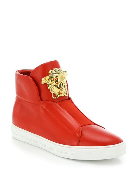 mens red versace sneakers